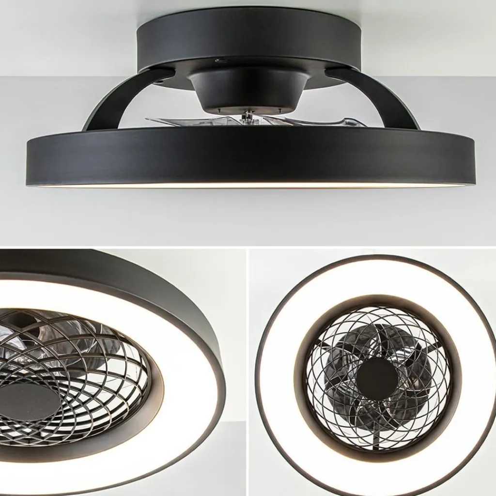 Straluma Ventilator Tibet Mini zwart + remote cct> Plafondlampen|Plafondventilatoren met lamp