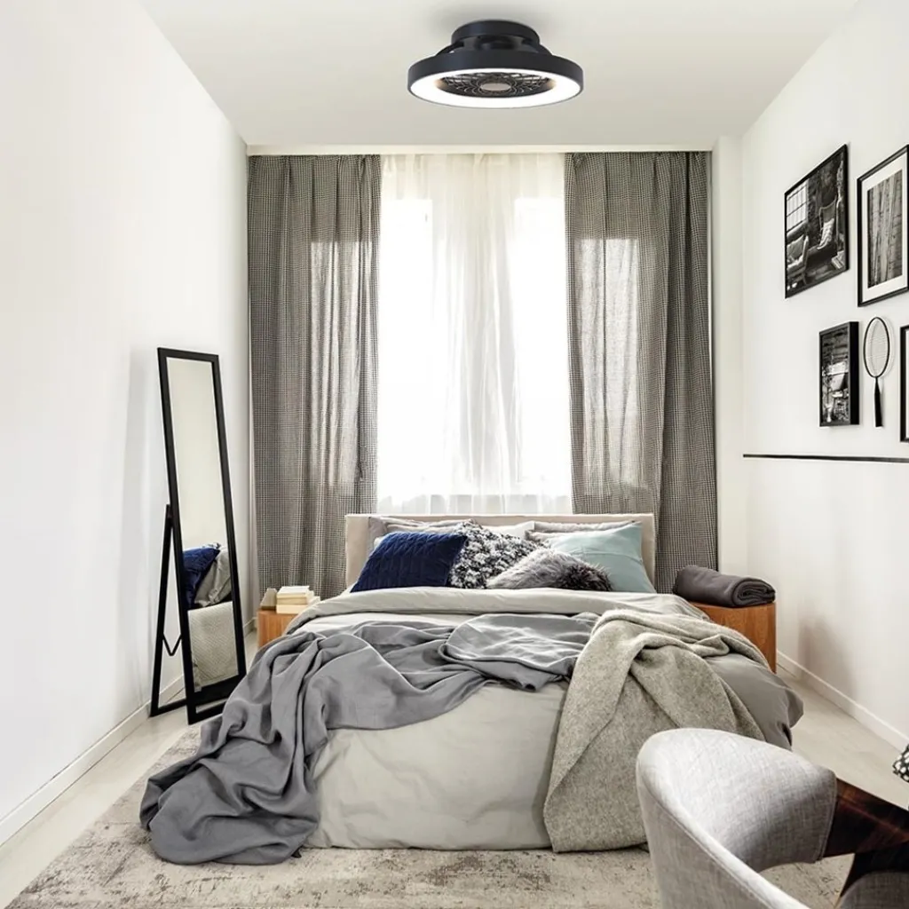 Straluma Ventilator Tibet Mini zwart + remote cct> Plafondlampen|Plafondventilatoren met lamp