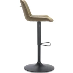 Straluma Verstelbare barkruk metalen poot met microleder zitting><noscript><img width=