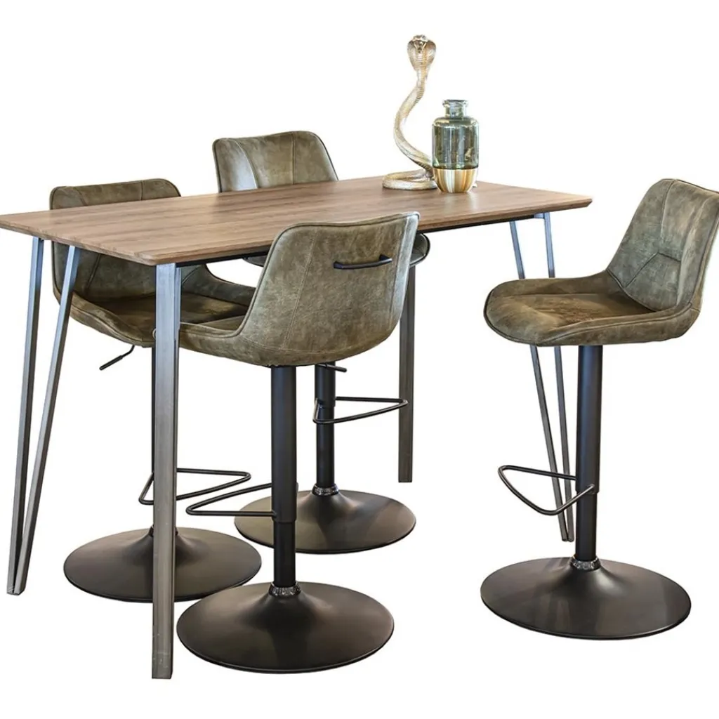 Straluma Verstelbare barkruk metalen poot met microleder zitting> Barkrukken