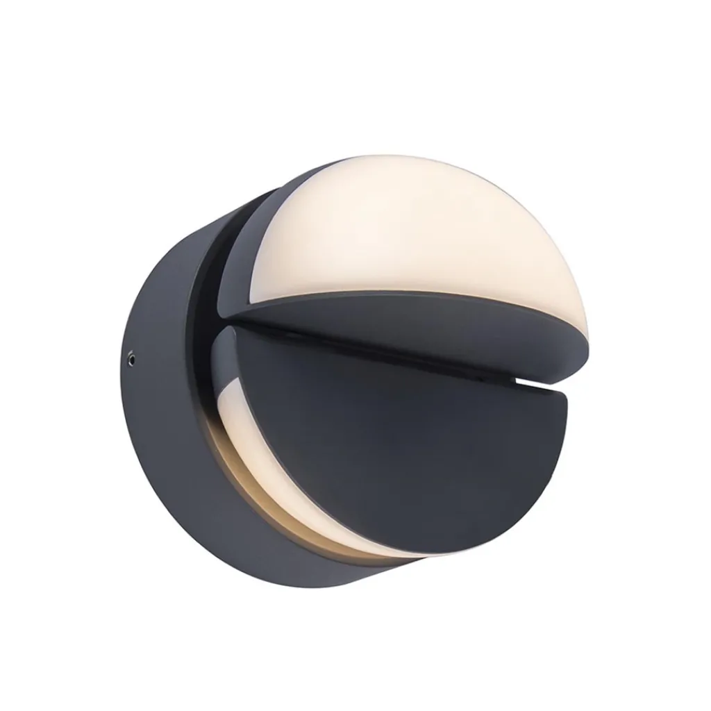 Straluma Verstelbare buitenlamp rond donker grijs inclusief LED> Wandlampen|Buitenlampen