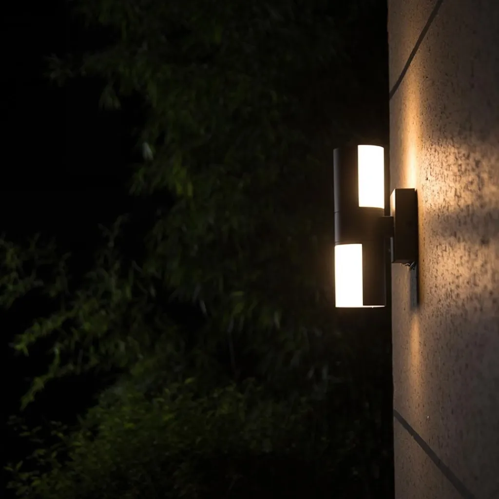 Straluma Verstelbare LED buitenlamp 2-lichts cilinder donker grijs> Wandlampen|Buitenlampen