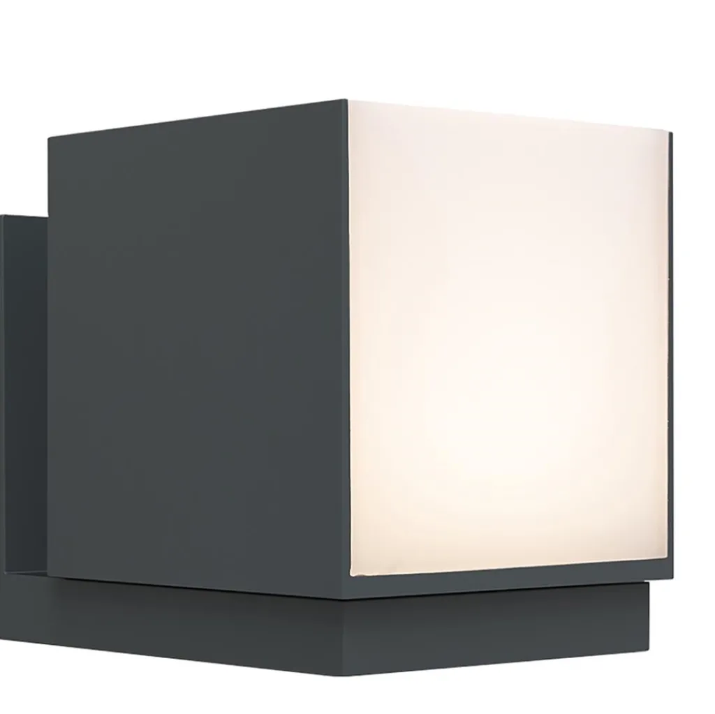Straluma Verstelbare LED buitenlamp kubus donker grijs IP54> Wandlampen|Buitenlampen