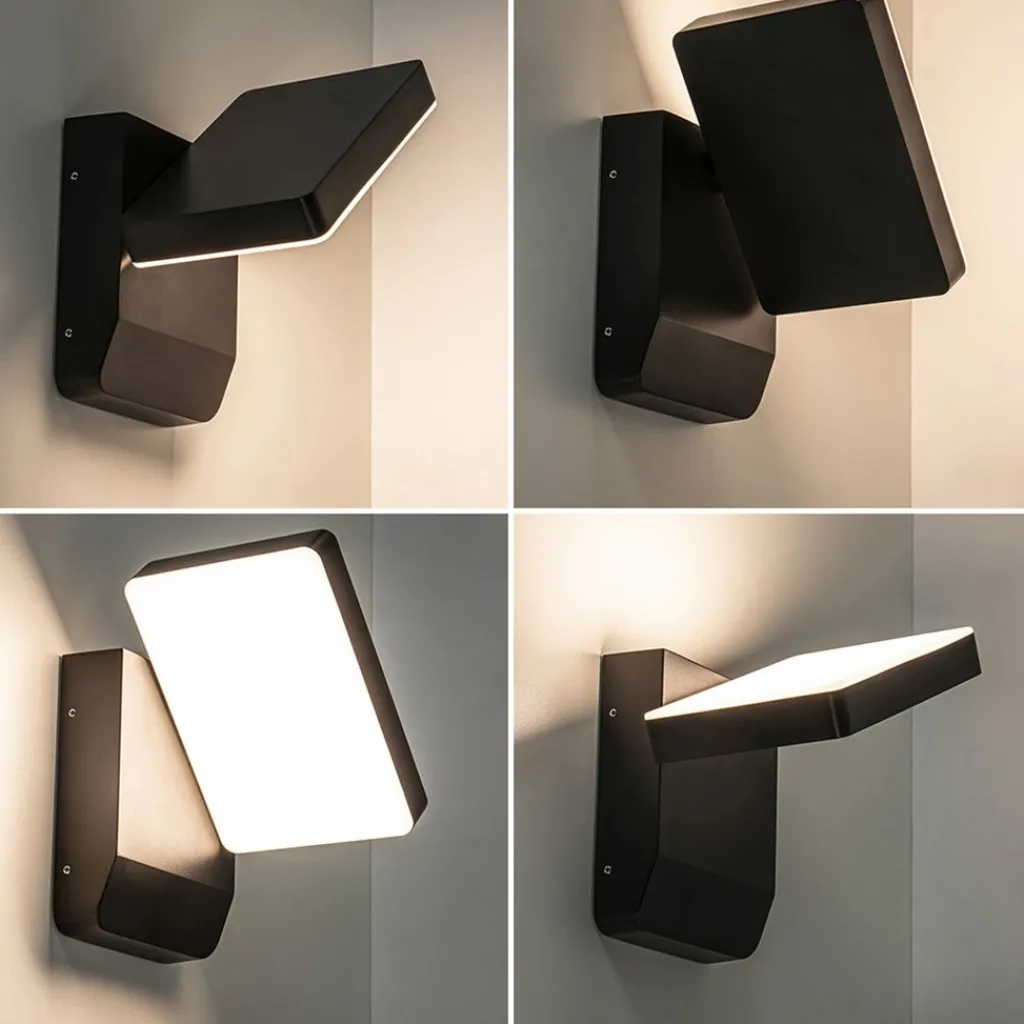 Straluma Verstelbare LED buitenlamp zwart IP54> Wandlampen|Buitenlampen