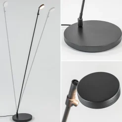 Straluma Verstelbare LED leeslamp zwart geborsteld staal dim-to-warm></noscript> Vloerlampen|Leeslampen