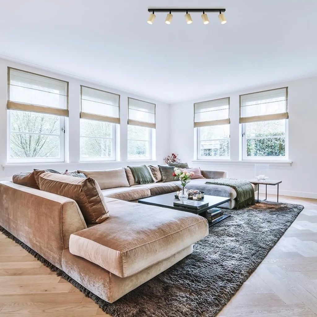 Straluma Verstelbare 5-lichts GU10 opbouwspot goud met zwart> Plafondlampen|Opbouwspots