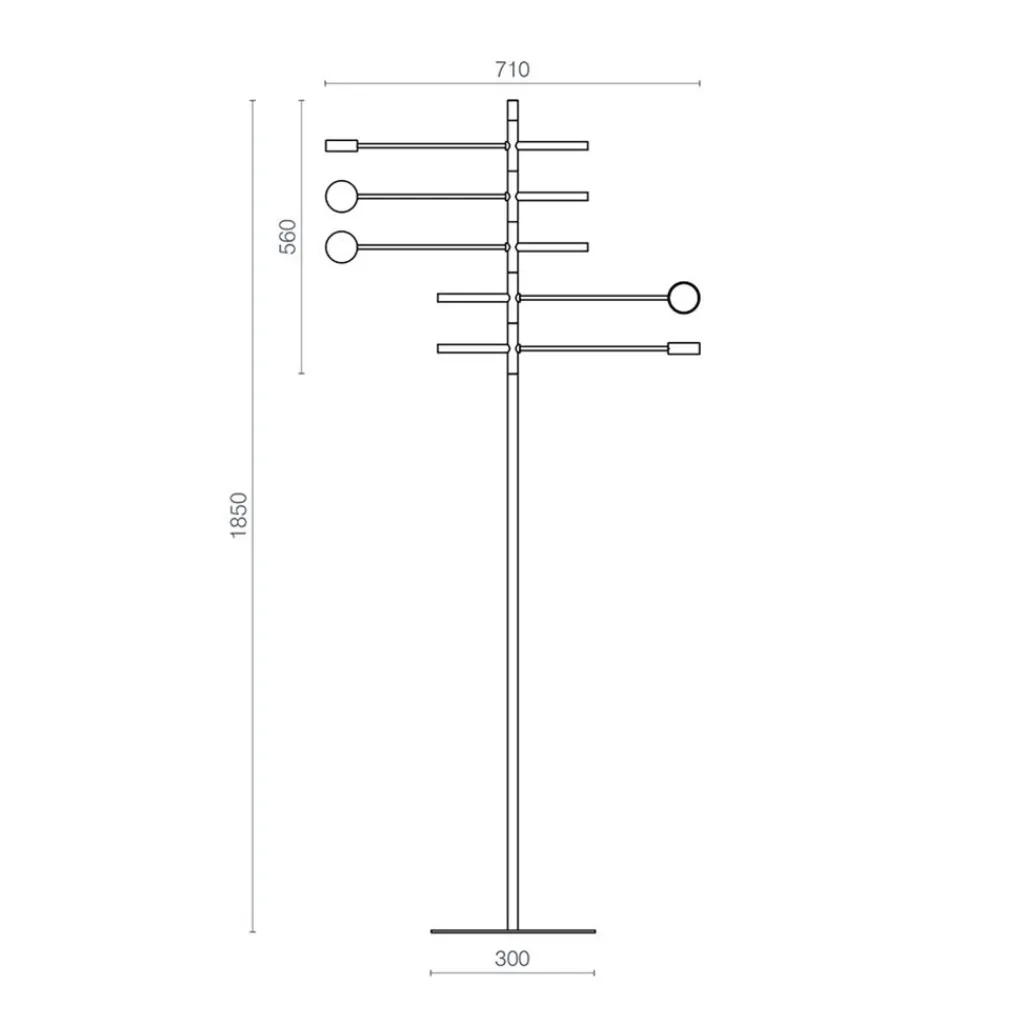 Straluma Verstelbare 5-lichts LED vloerlamp zwart dimbaar> Vloerlampen|LED Vloerlampen