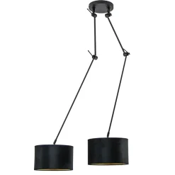 Straluma Verstelbare 2-lichts plafondlamp met velvet zwarte kappen> Schemerlampen|Keukenverlichting