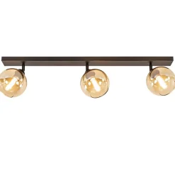 Straluma Verstelbare 3-lichts plafondlamp met amber glas> Slaapkamerlampen|Keukenverlichting