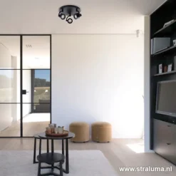Straluma Verstelbare opbouwspot zwart 3-lichts></noscript> Plafondlampen|Opbouwspots