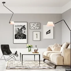 Straluma Verstelbare plafondlamp met stoffen kap></noscript> Slaapkamerlampen|Keukenverlichting