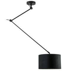Straluma Verstelbare plafondlamp zwart met velourse kap> Schemerlampen|Woonkamerlampen