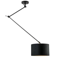 Straluma Verstelbare plafondlamp zwart met velourse kap> Schemerlampen|Woonkamerlampen