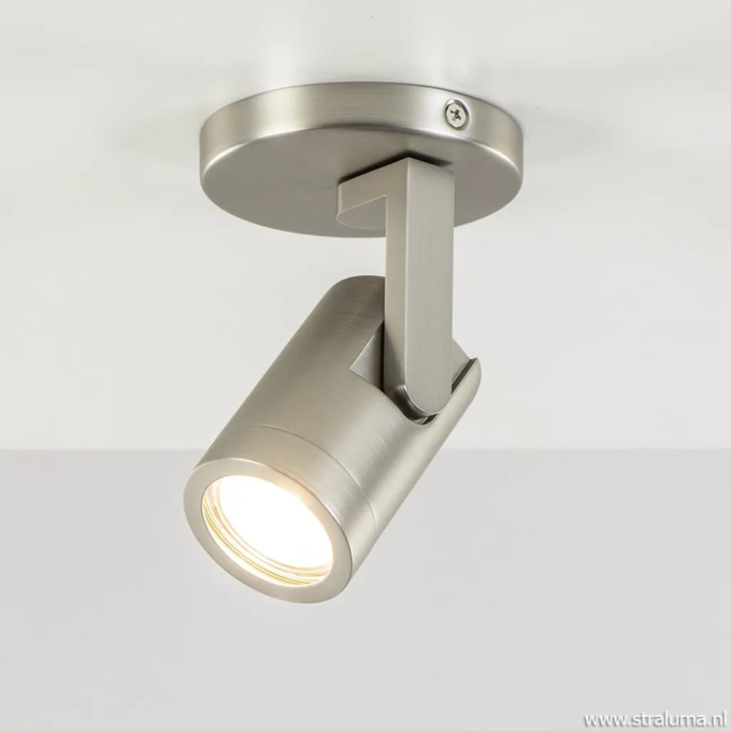 Straluma Verstelbare plafondspot metaal mat nikkel> Opbouwspots|Woonkamerlampen