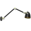 Straluma Verstelbare wandlamp mat zwart met gouden details> Wandlampen|Retro Verlichting