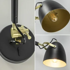 Straluma Verstelbare wandlamp mat zwart met gouden details><noscript><img width=