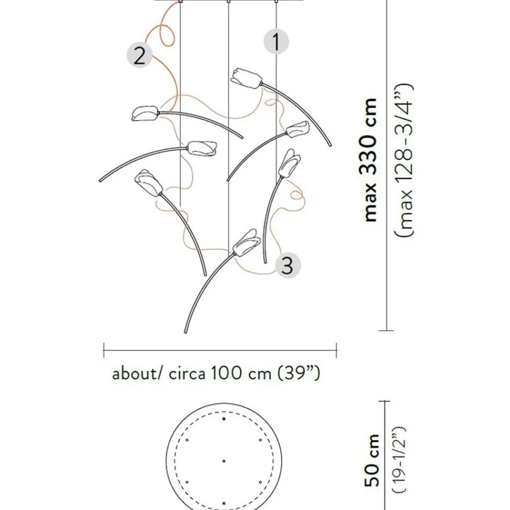 Straluma Videlamp Tulip 7L prisma/brass> Hanglampen|Videverlichting