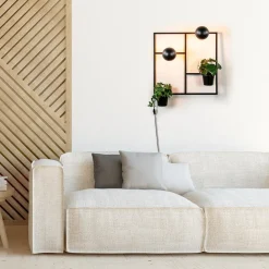 Straluma Vierkant wandrek met plantenpotten en E27 fittingen><noscript><img width=