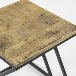 Straluma Vierkante bijzettafel zwart met mango hout></noscript> Bijzettafels