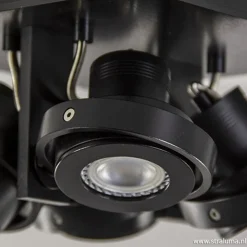 Straluma Vierkante LED plafondlamp 4-lichts zwart></noscript> Plafondlampen|Opbouwspots