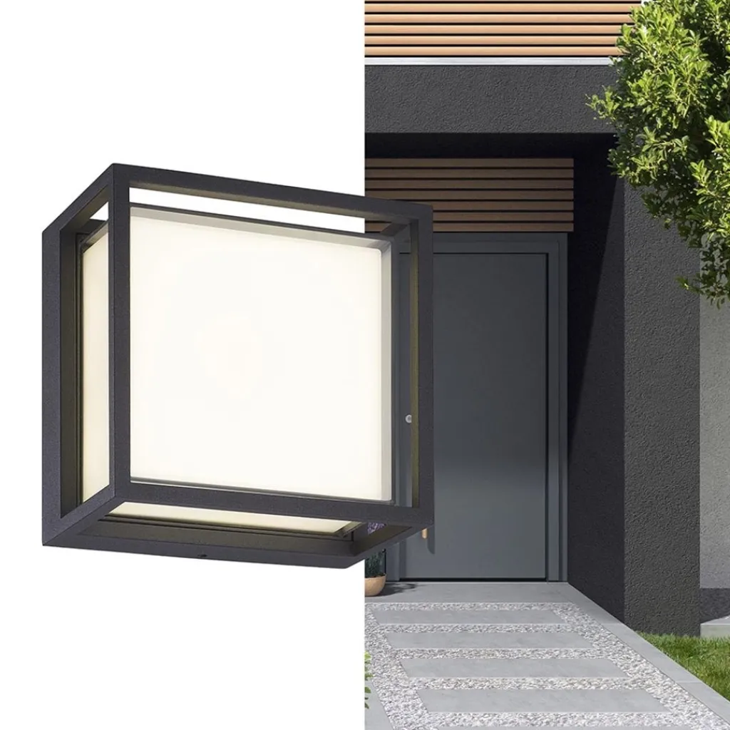 Straluma Vierkante LED wandlamp buiten IP65 antraciet> Wandlampen|Buitenlampen