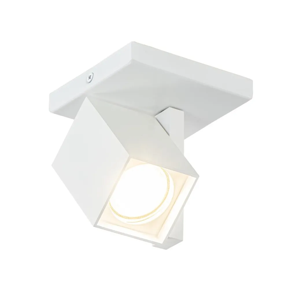 Straluma Vierkante opbouwspot mat wit GU10 verstelbaar> Opbouwspots|Woonkamerlampen