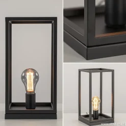 Straluma Vierkante tafellamp frame zwart modern><noscript><img width=