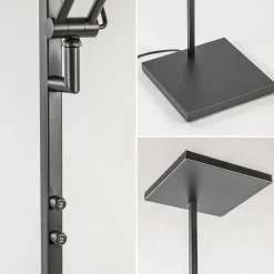 Straluma Vierkante uplighter zwart met verstelbare leesarm></noscript> Vloerlampen|Leeslampen