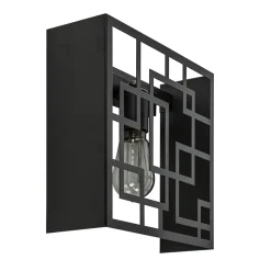 Straluma Vierkante wandlamp zwart metaal> Wandlampen|Scandinavische Verlichting