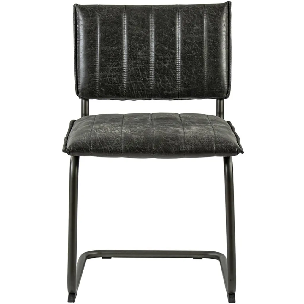 Straluma Vintage eetkamerstoel dark grey met gunmetal frame> Eetkamerstoelen