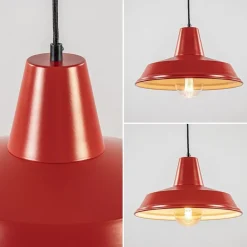 Straluma Vintage hanglamp rood met wit en zwart snoer><noscript><img width=