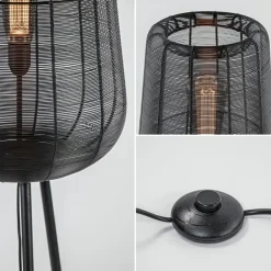Straluma Vloerlamp Adeta driepoot draad zwart></noscript> Draadlampen|Driepoot lampen