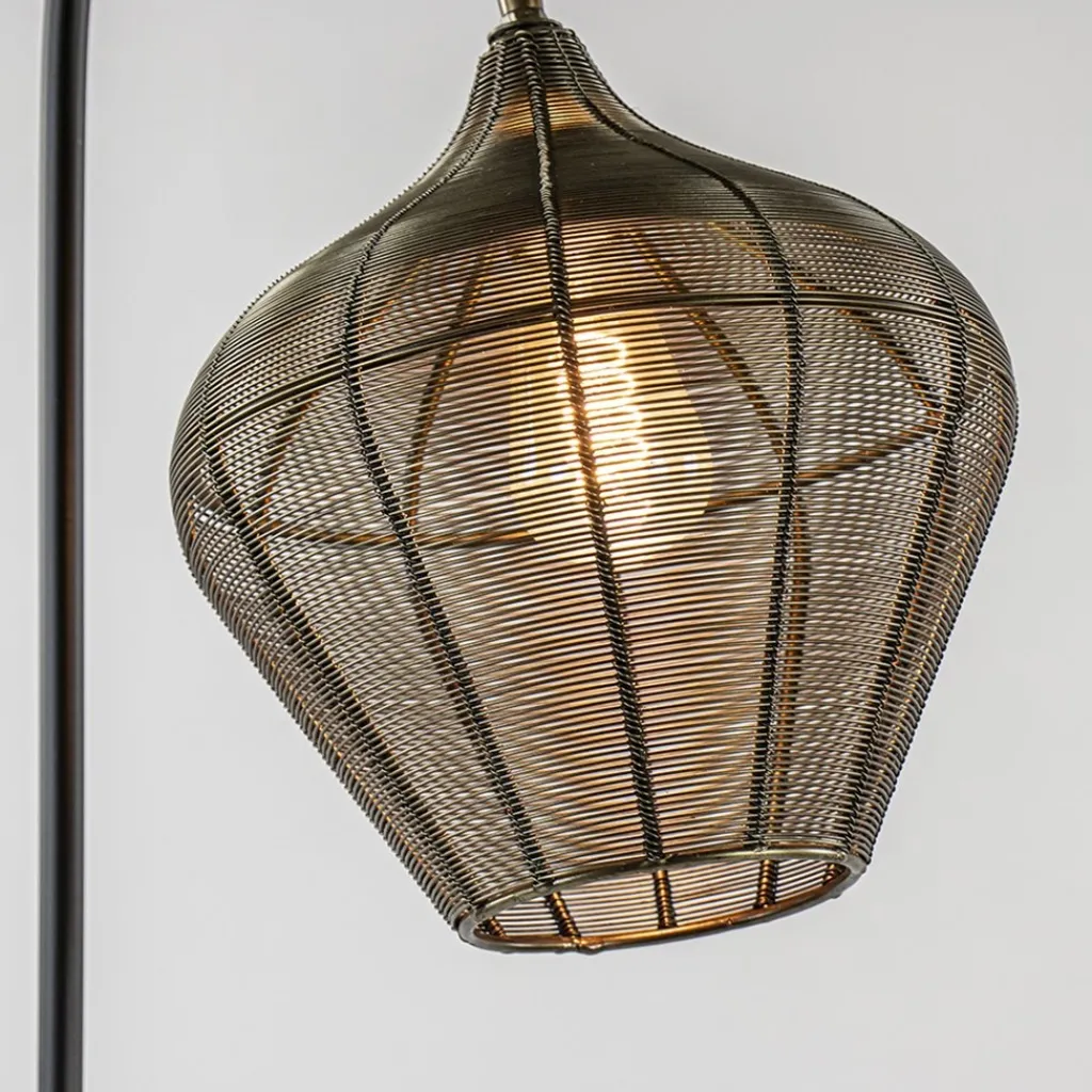 Straluma Vloerlamp Alvaro antiek brons + mat zwart> Draadlampen|Light and Living