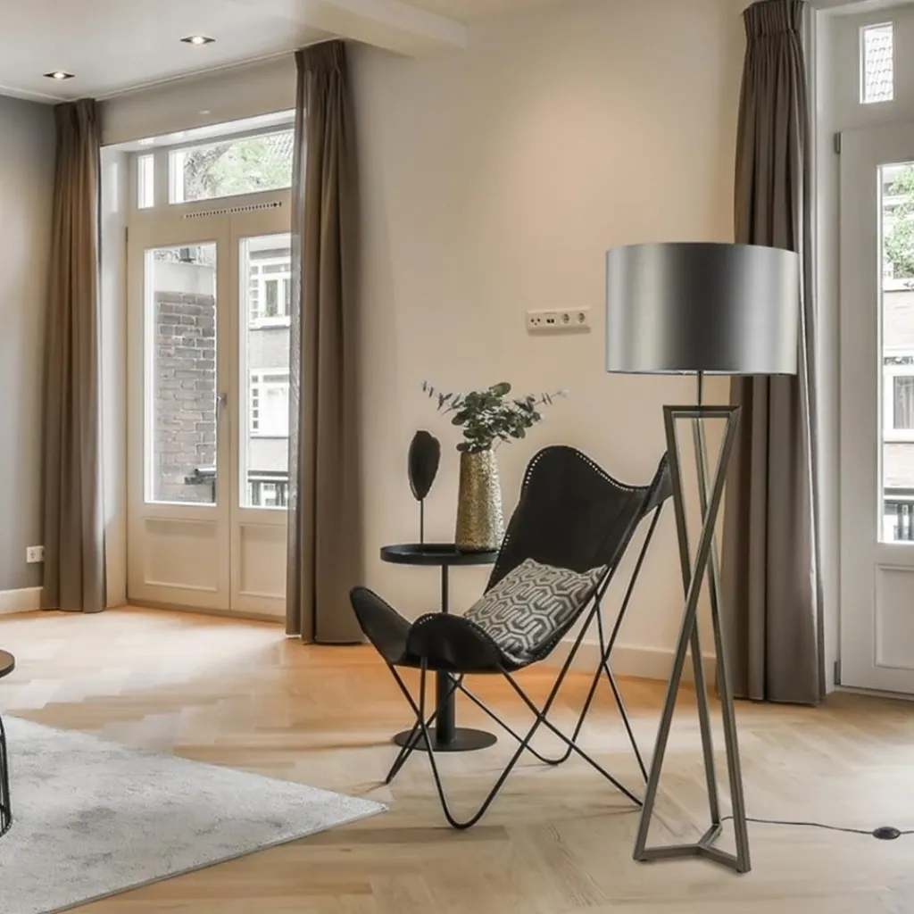 Straluma Vloerlamp Atrani platinum excl. kap> Vloerlampen|Lampenvoeten