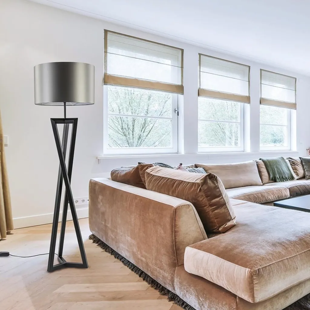 Straluma Vloerlamp Atrani zwart excl. kap> Vloerlampen|Design Verlichting