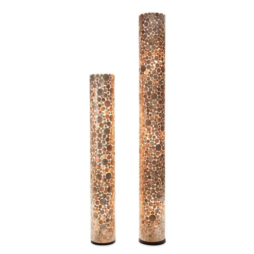 Straluma Vloerlamp Coin schelpen cilinder gold> Schelpenlampen|Woonkamerlampen