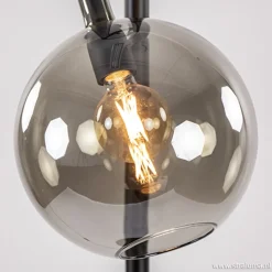 Straluma Vloerlamp Globe 1L zwart/smoke glas 25cm><noscript><img width=