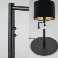 Straluma Vloerlamp Havana + leesspot zwart z/kap></noscript> Vloerlampen|Lampenvoeten