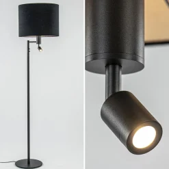 Straluma Vloerlamp Havana + leesspot zwart z/kap></noscript> Vloerlampen|Lampenvoeten