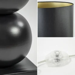 Straluma Vloerlamp hotel chic zwart met kap zwart/goud><noscript><img width=