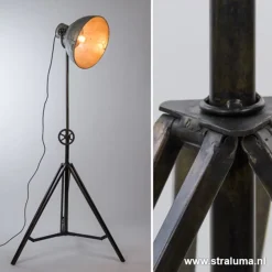Straluma Vloerlamp Junko driepoot zwart/zink></noscript> Driepoot lampen|Light and Living