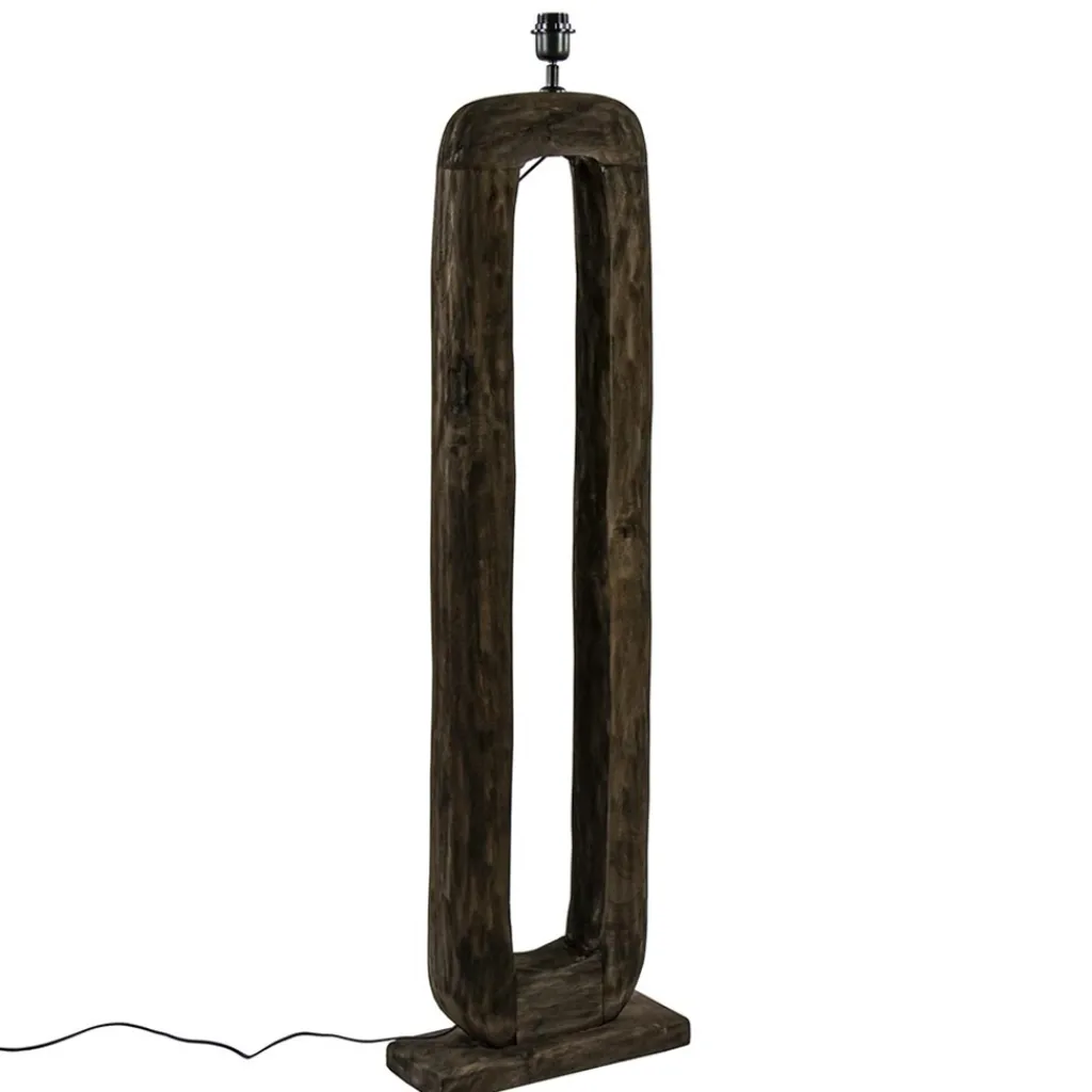 Straluma Vloerlamp Kelafo hout chocolade bruin exclusief kap> Vloerlampen|Lampenvoeten