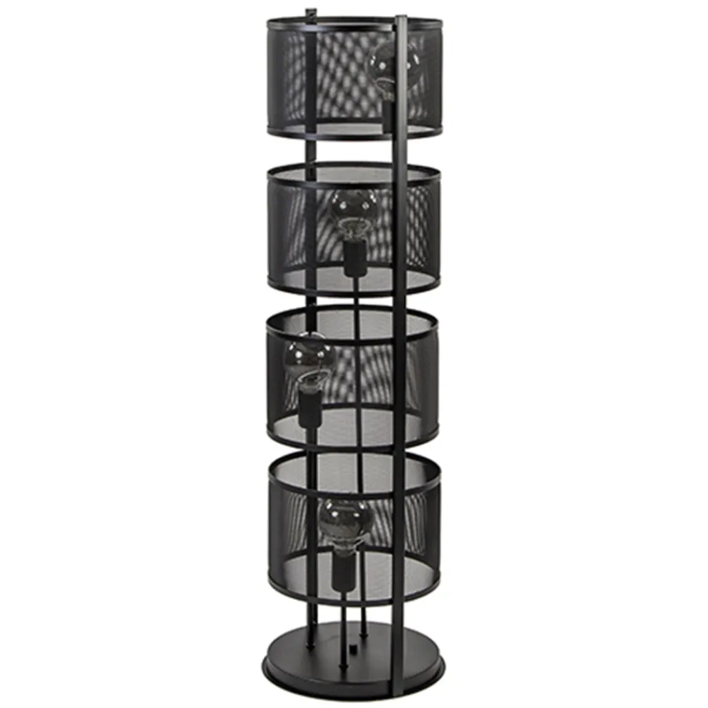 Straluma Vloerlamp 4L cilinder gaas zwart> Slaapkamerlampen|Halverlichting