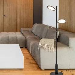 Straluma Vloerlamp 2-lichts zwart inclusief 3-standen dimbaar LED></noscript> Vloerlampen|Leeslampen