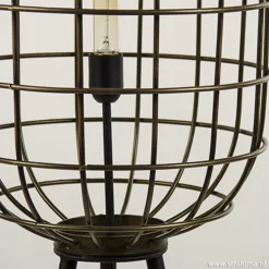 Straluma Vloerlamp oud-brons zwart kooi></noscript> Light and Living|Kooilampen