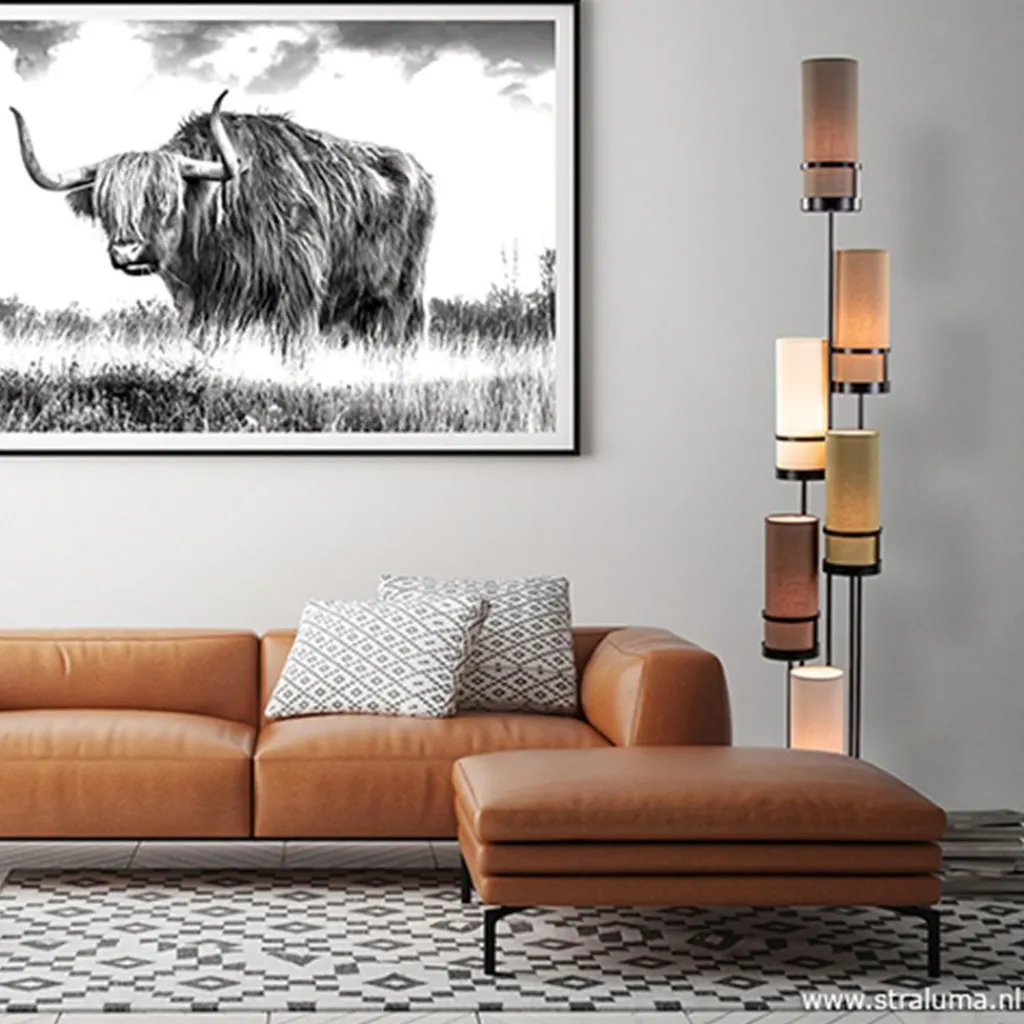 Straluma Vloerlamp Sixt 6l multicolor bruin> Woonkamerlampen|Slaapkamerlampen