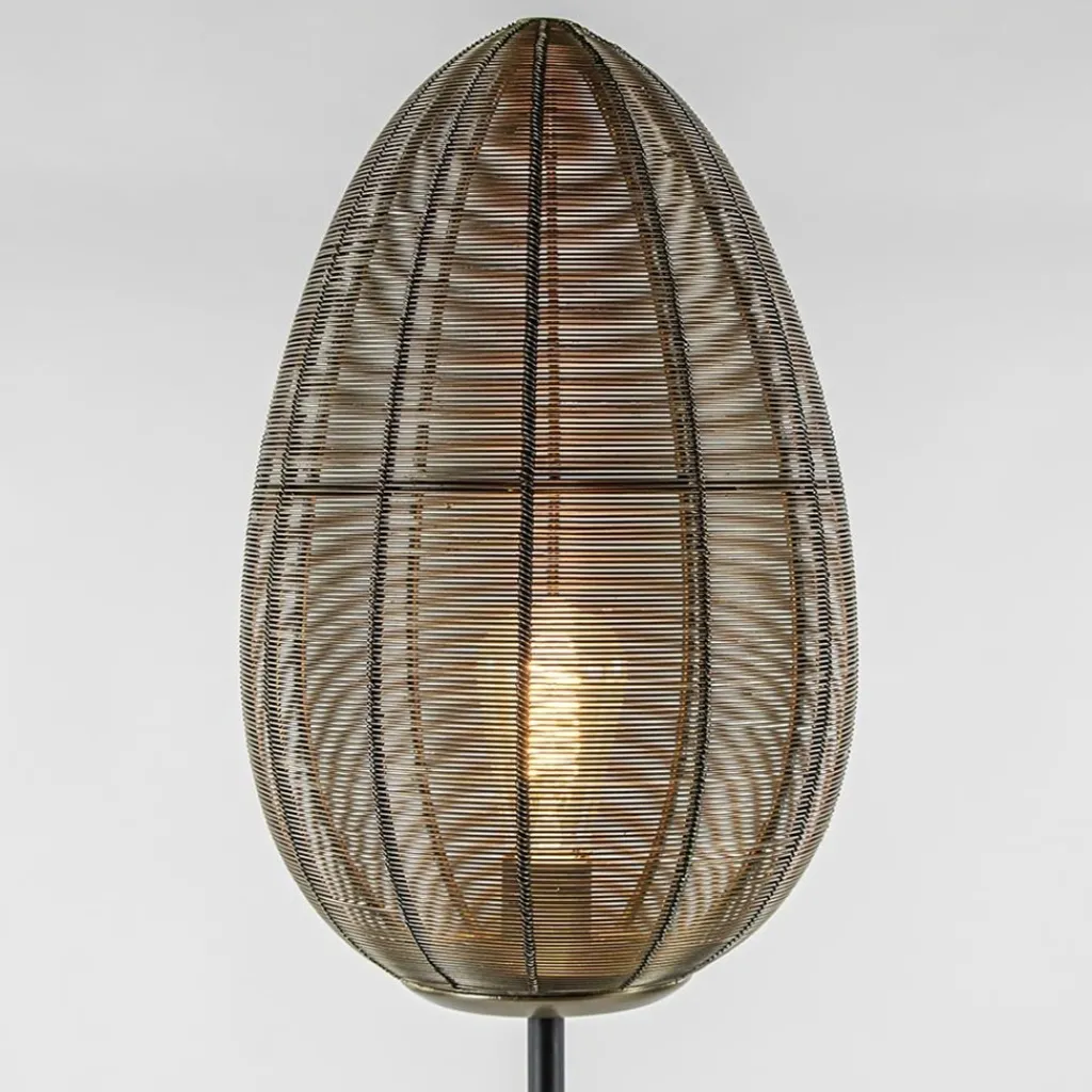 Straluma Vloerlamp Yaelle antiek brons met zwarte voet> Draadlampen|Light and Living