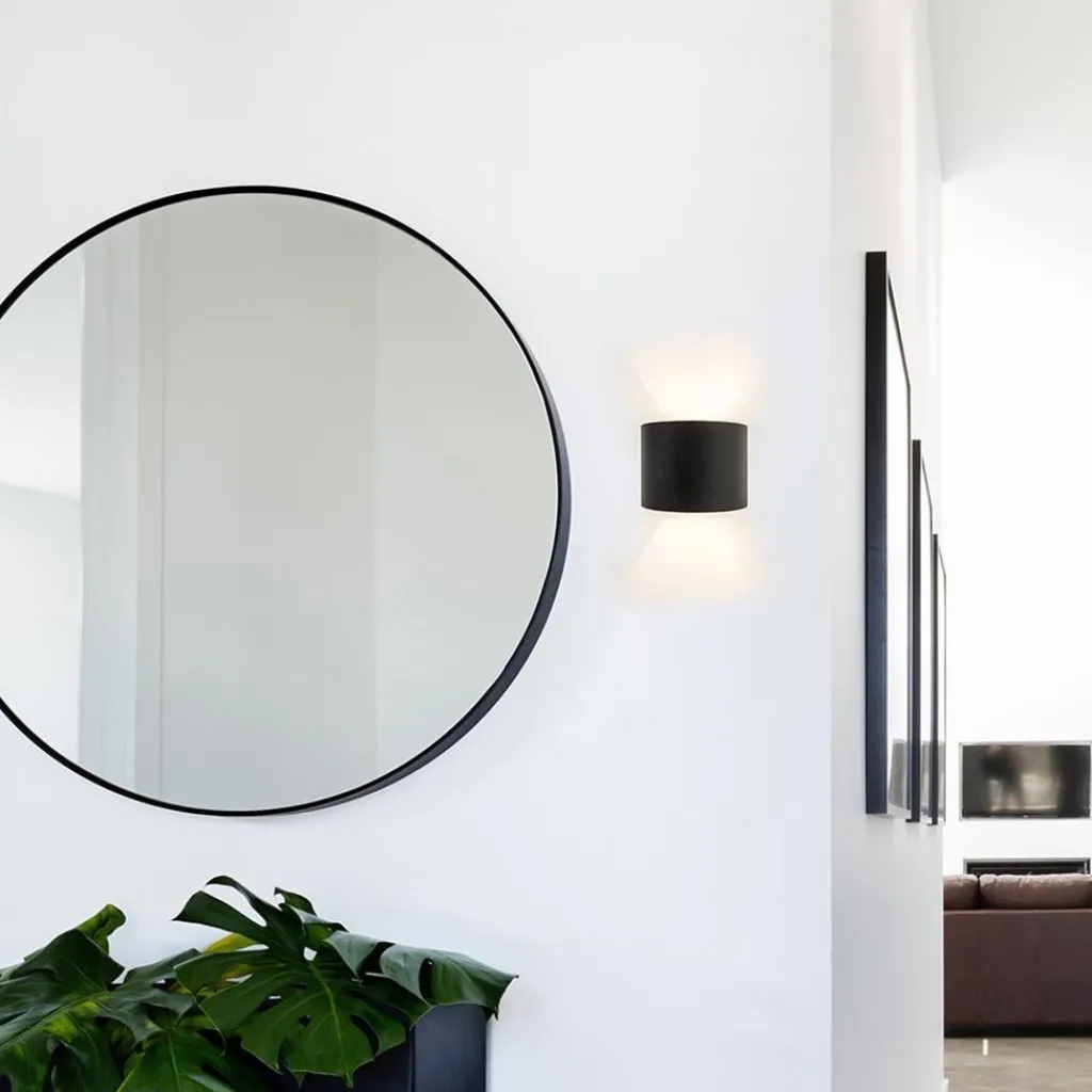 Straluma Wandlamp afgerond zwart/grijs stelklep g9> Halverlichting|Wandlampen