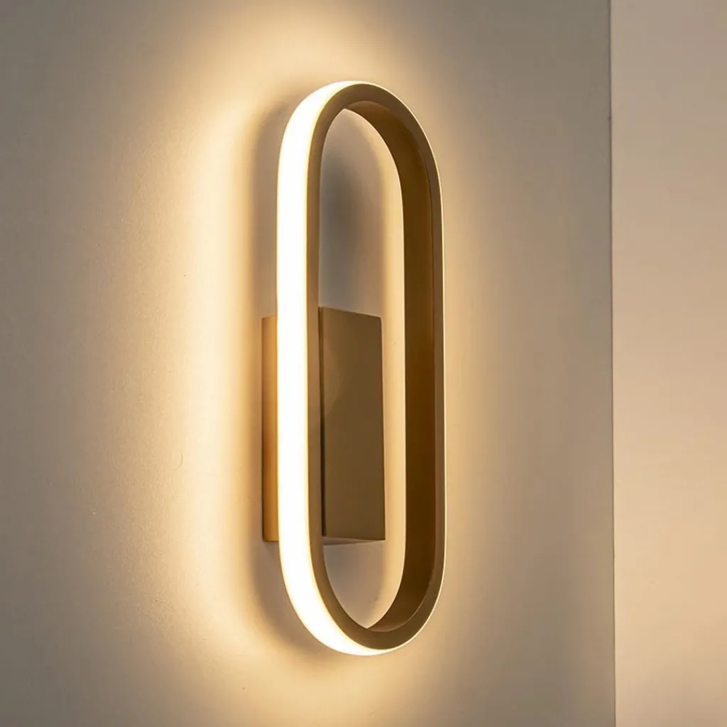 Straluma Wandlamp Anello ovaal matgoud 2700k dim.> Plafondlampen|Wandlampen