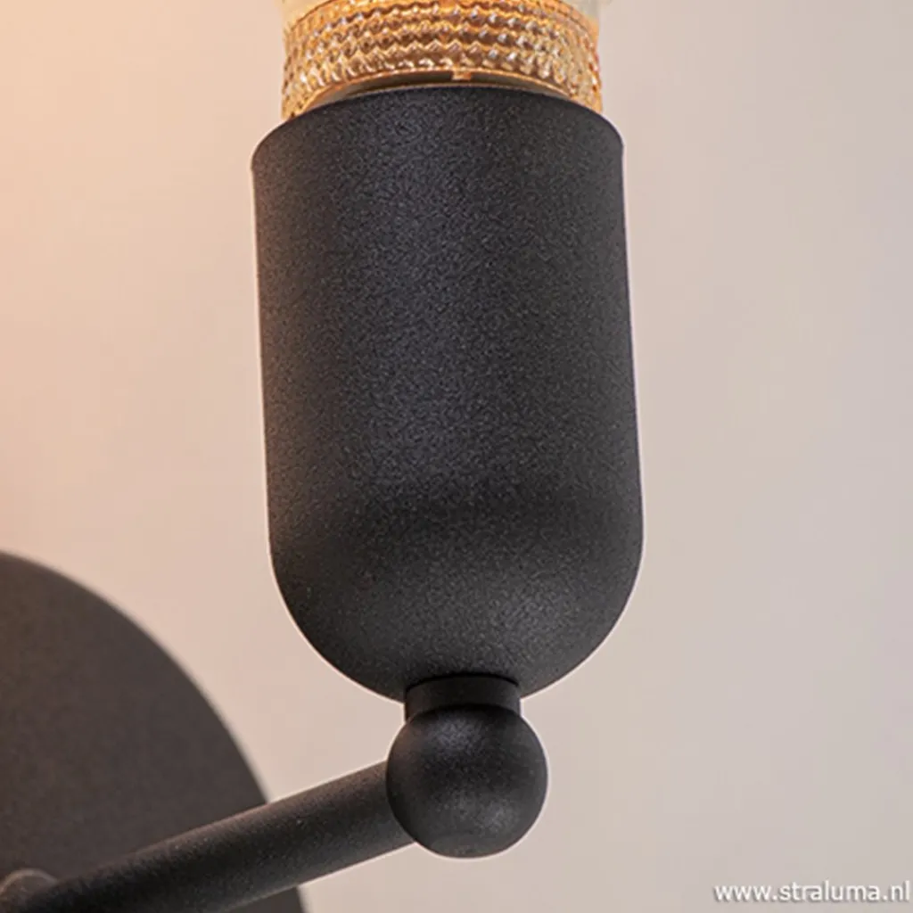 Straluma Wandlamp basic boog klein zwart> Landelijke Verlichting|Woonkamerlampen